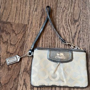 Authentic grey coach wristlet